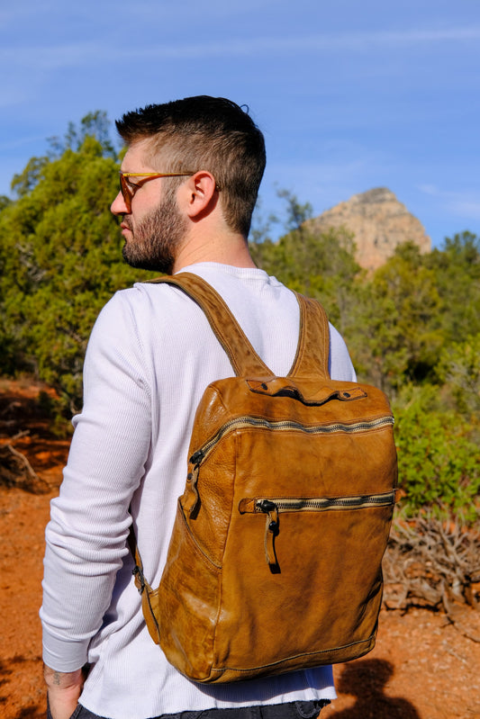 CAMPOMAGGI LEATHER MILITARY BACKPACK