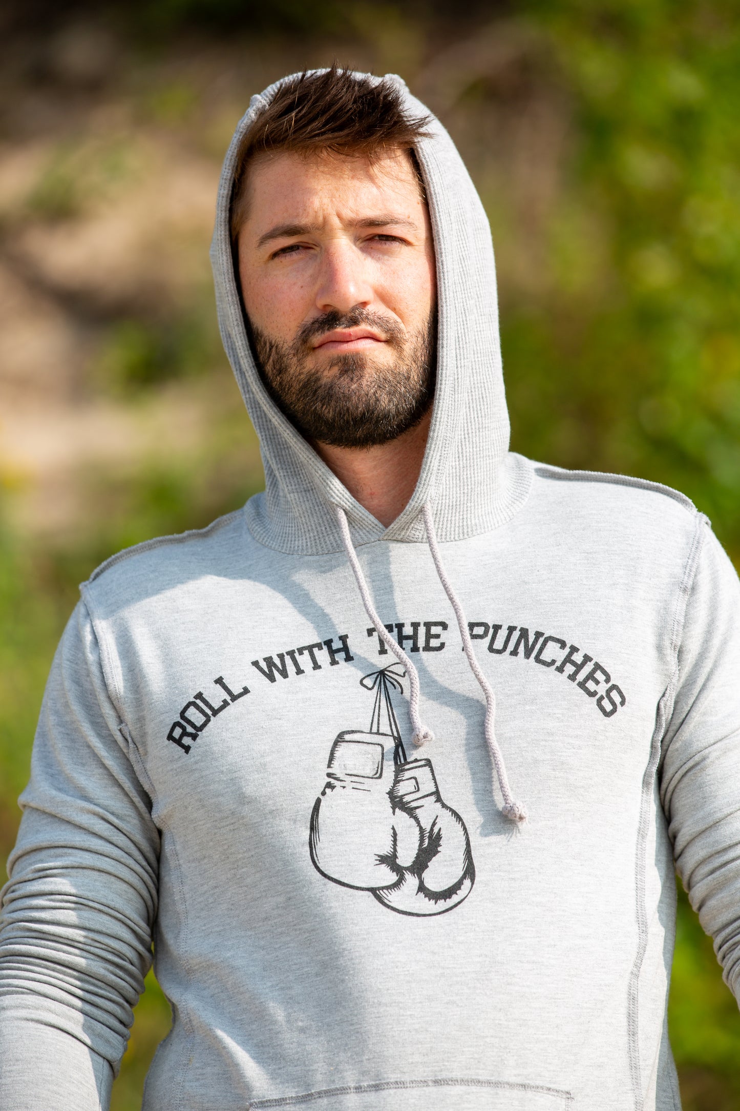 ROLL W/THE PUNCHES SWEATSHIRT-HEATHER GREY