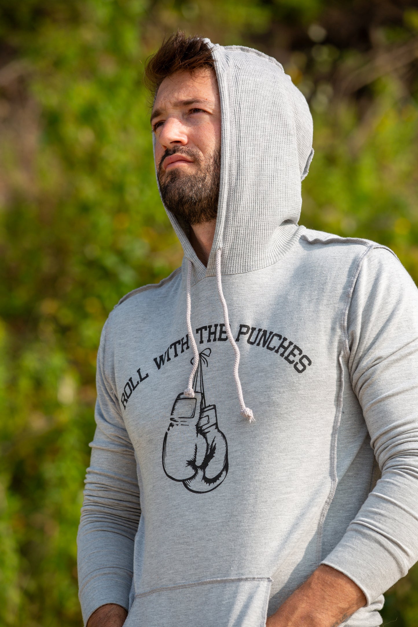 ROLL W/THE PUNCHES SWEATSHIRT-HEATHER GREY