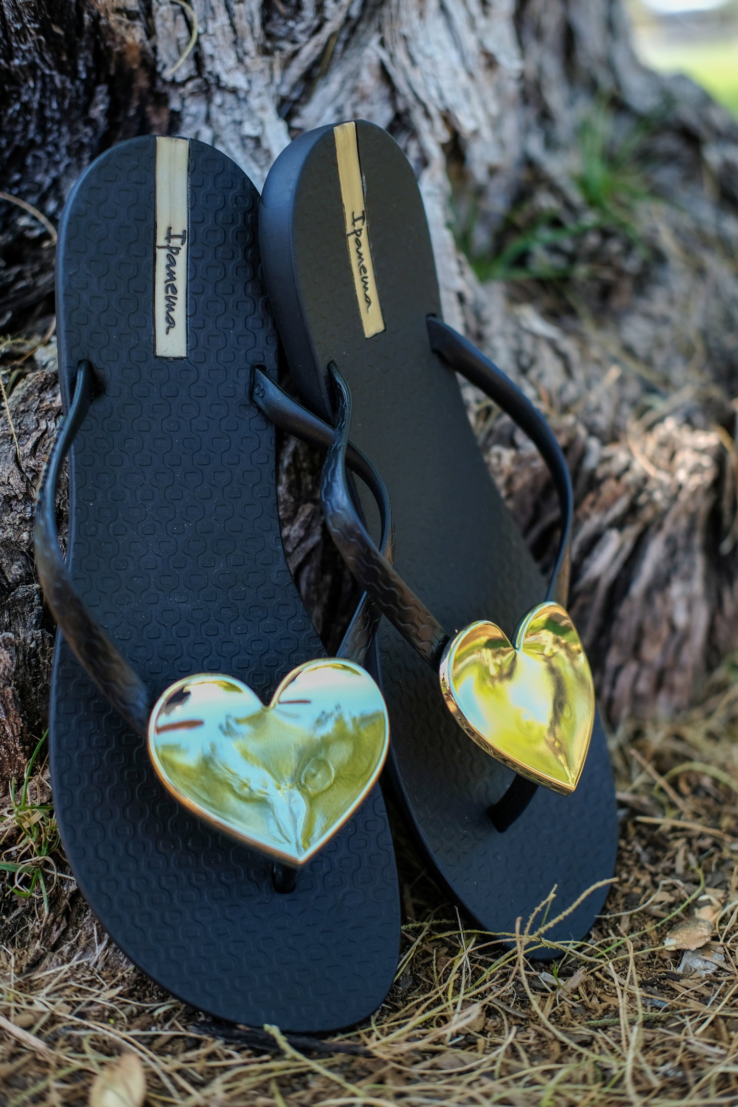 WAVE HEART II FLIP FLOP - BLACK/GOLD