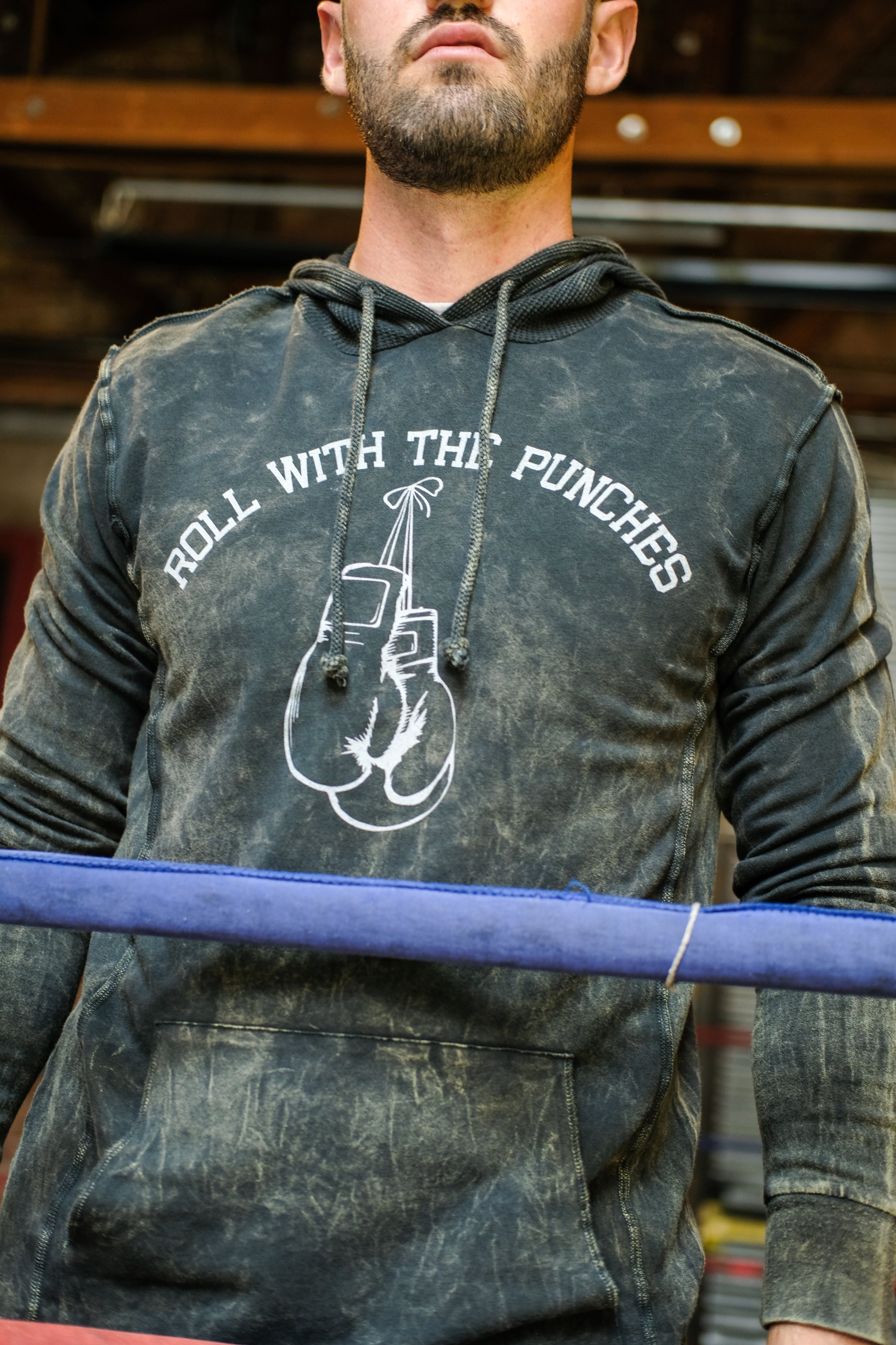 FRENCH TERRY HOODED ROLL WITH THE PUNCHES SWEATSHIRT