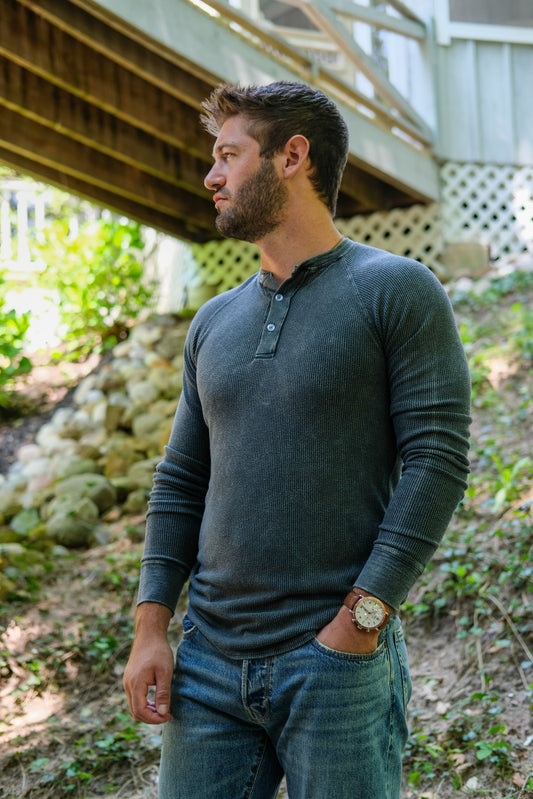 THERMAL HENLEY - VINTAGE MILITARY