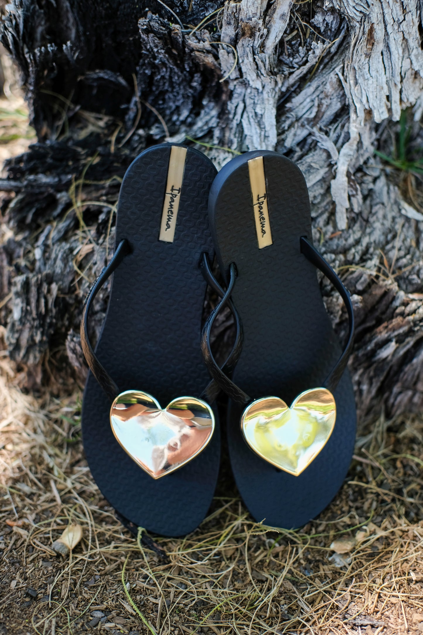 WAVE HEART II FLIP FLOP - BLACK/GOLD